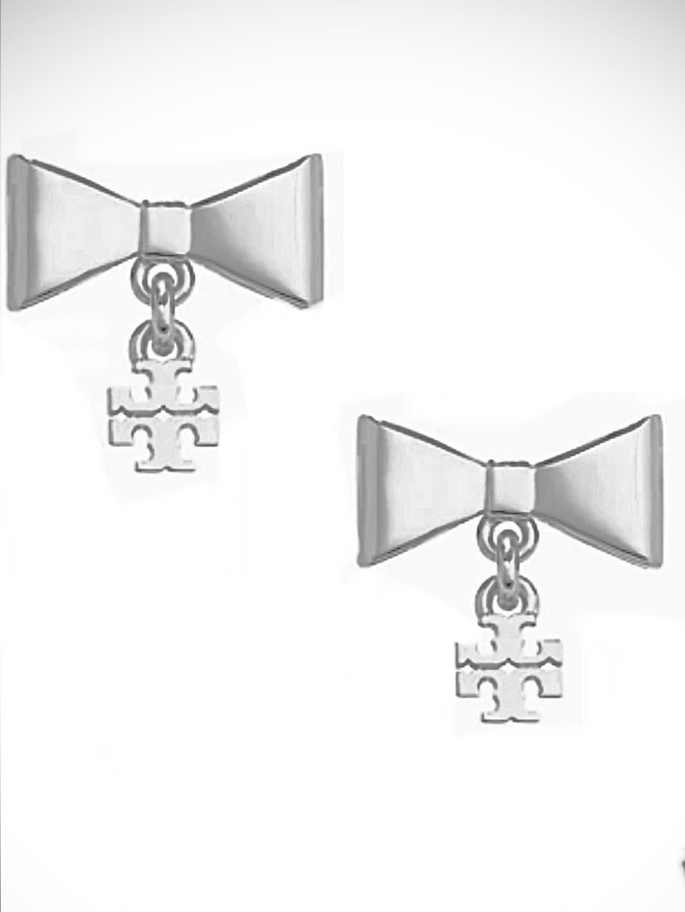 TORY BURCH ⭐️ CURIOUSITY SMALL SILVER BOW EARRINGS 🎀